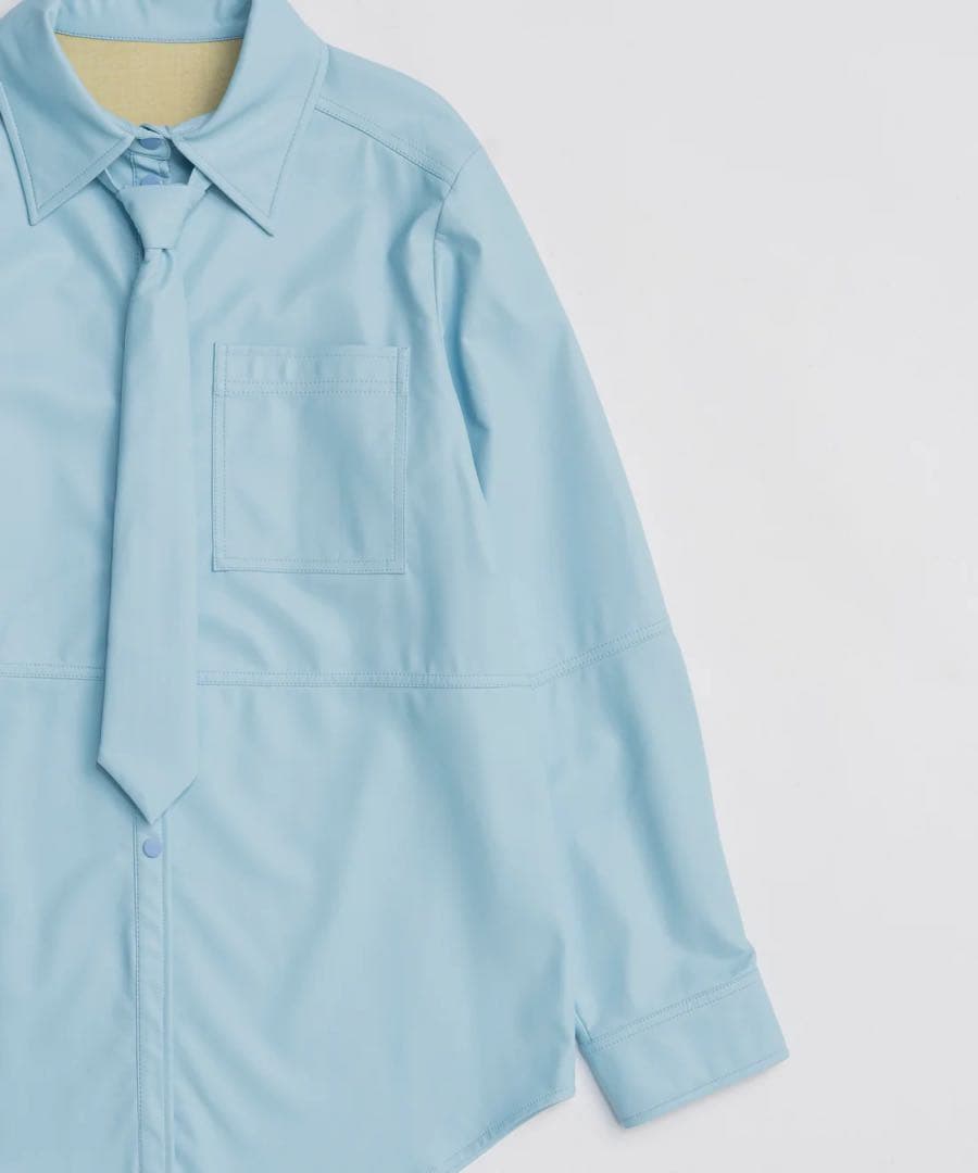 【新品未使用】Vegan Leather Tie Shirt