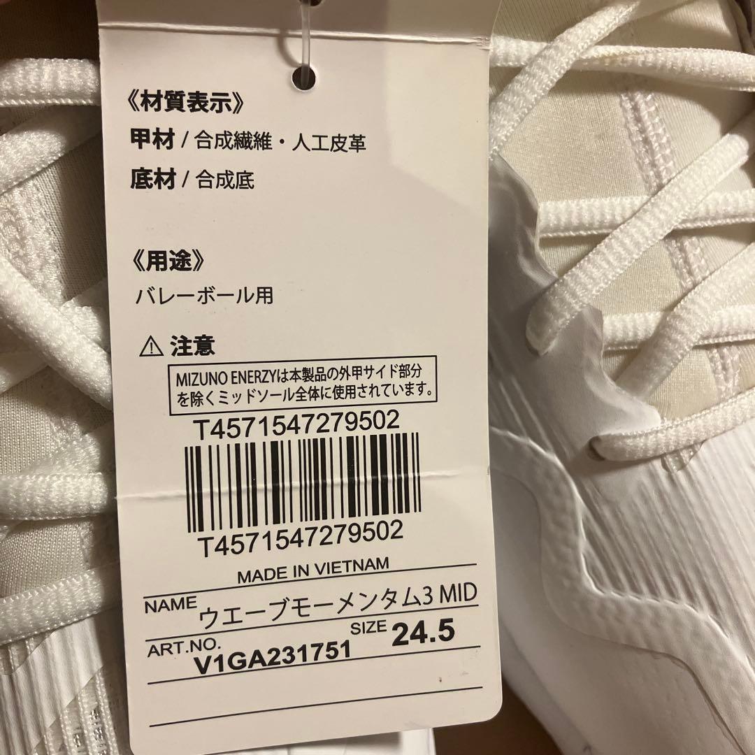 新品Mizuno バレーボールシューズ Y1GZ23175 24.5cm