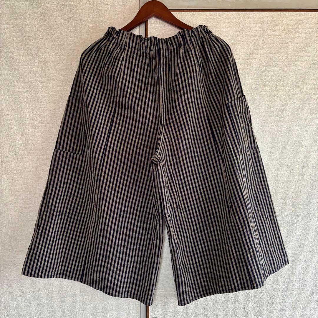 美品YAMMA ヤンマ産業 会津木綿 キュロットパンツ