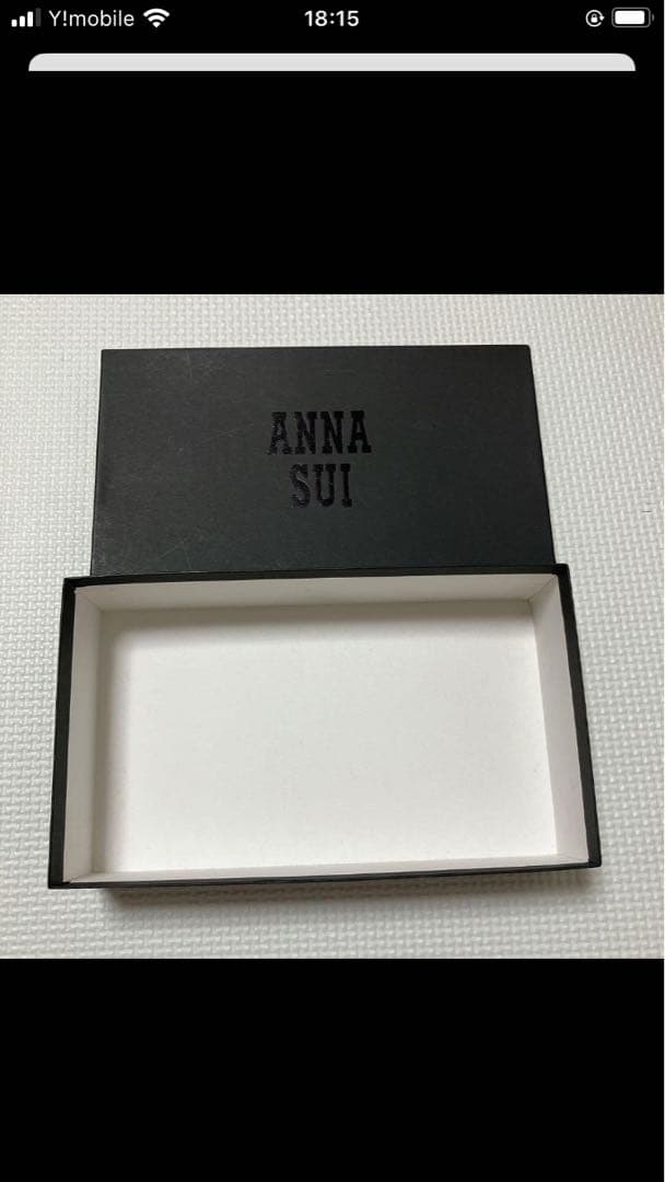 未使用ANNA SUI レザーがま口長財布　バタフライ　エンボス　ローズ　箱付き