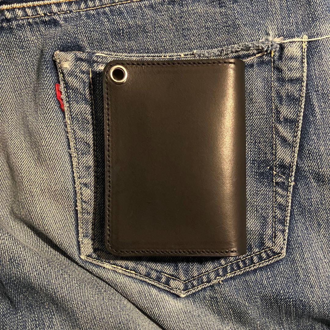 お札が折れない！ミドルトラッカーウォレット アポロコンチョ シルバー925 3層