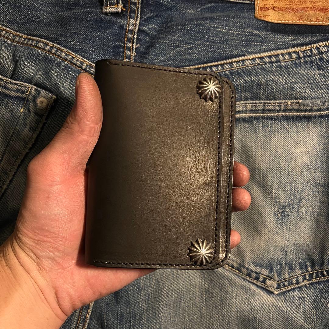 お札が折れない！ミドルトラッカーウォレット アポロコンチョ シルバー925 3層