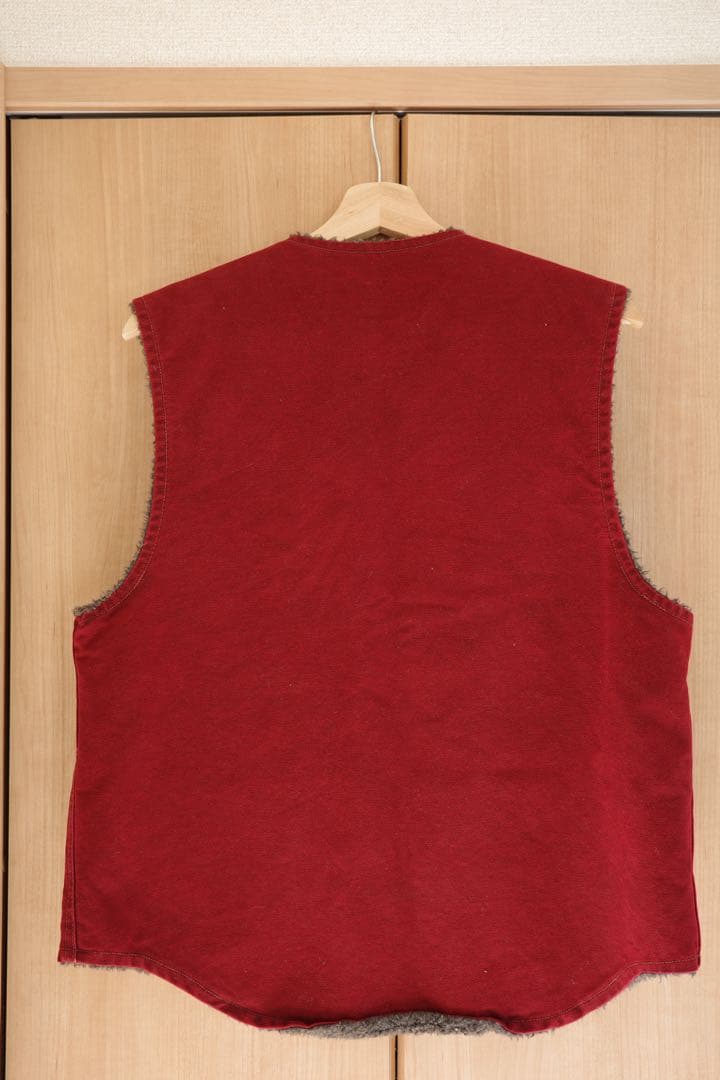 Carhartt 赤 ベスト ジッパー付き