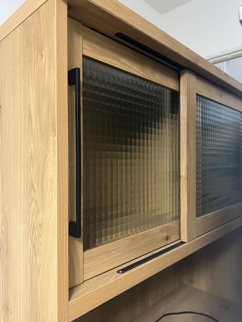 【美品】大川家具 木目調キッチンボード 幅100cm 高さ182cm