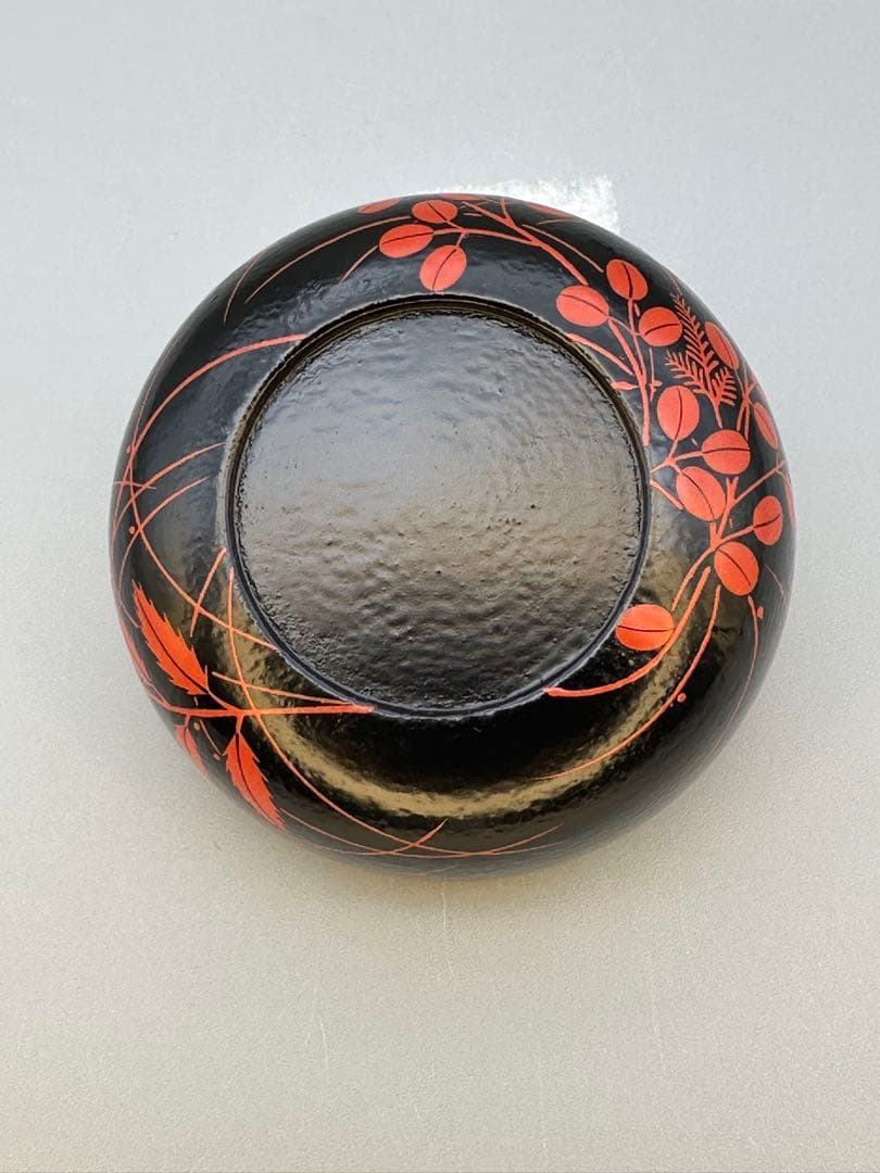 茶道具　香合　鈴木光入　秋草蒔絵