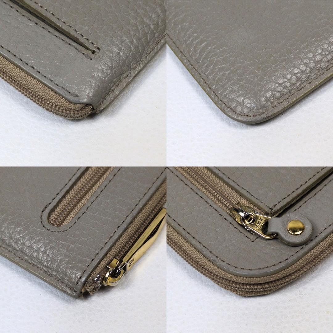 ATAO アタオ スリモ ケリー グレージュ 財布 金ロゴ 長財布 シボ