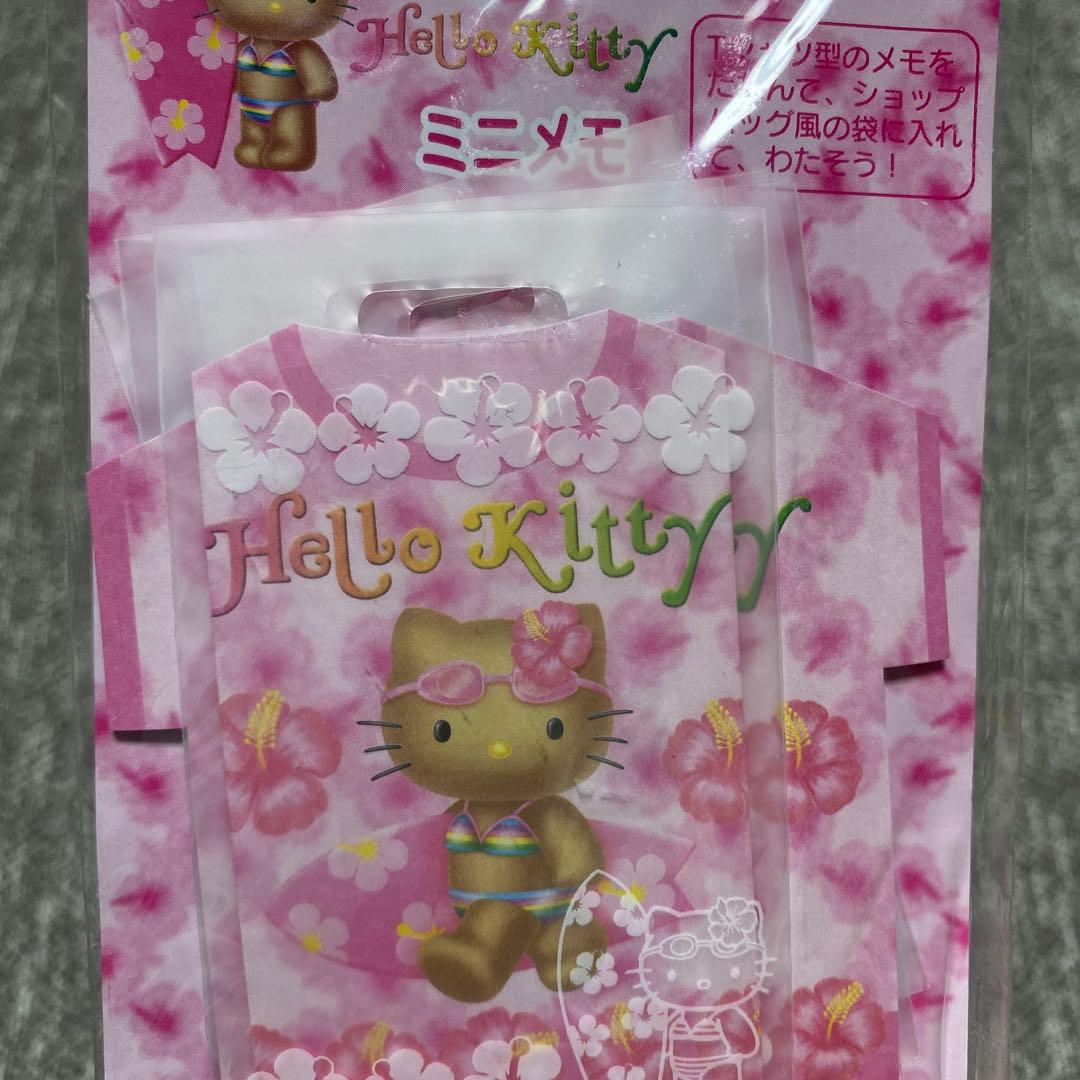 【激レア】 Hello kitty 日焼け　ミニメモ　Tシャツ型　ショッパー袋