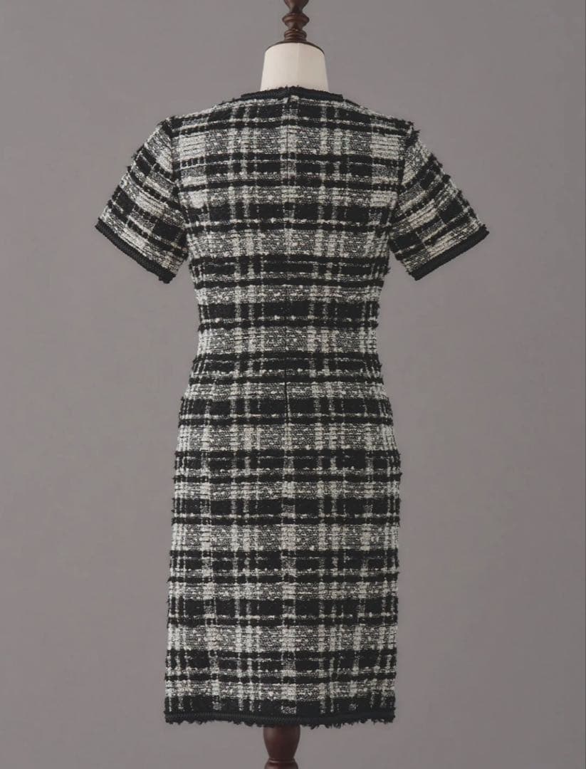 マリアケントツィード・チェック柄半袖ミニドレス