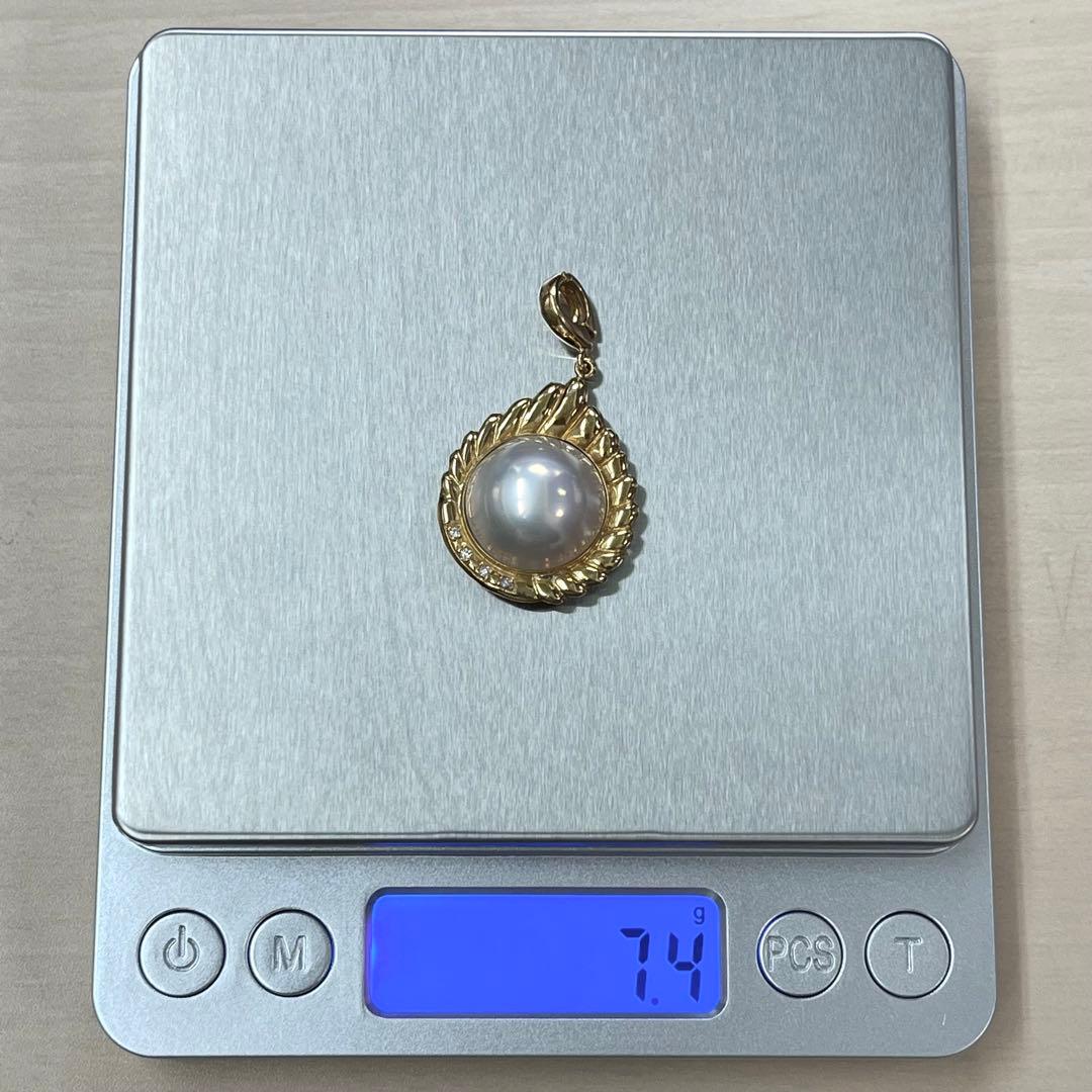 マベ真珠 パール ペンダントトップ K18 15.5mm