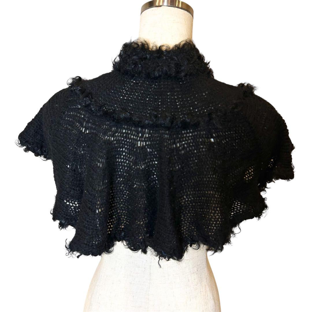 美品✨️BURBERRY ラム 毛皮 ウール ティペット ボレロ カーディガン