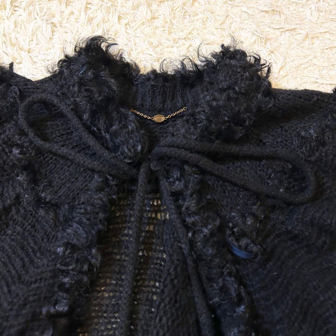 美品✨️BURBERRY ラム 毛皮 ウール ティペット ボレロ カーディガン