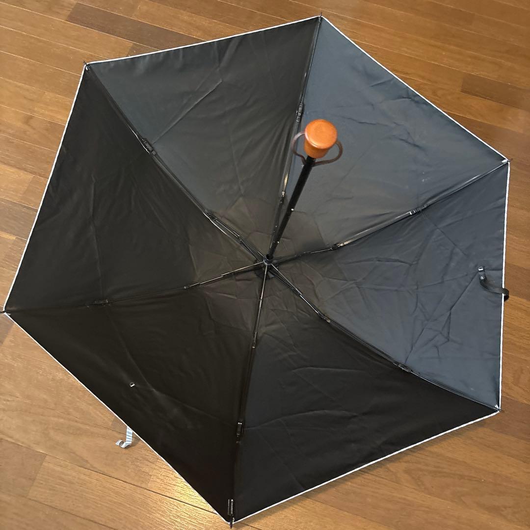 折りたたみ日傘３段折 ストライプ(青＆白)