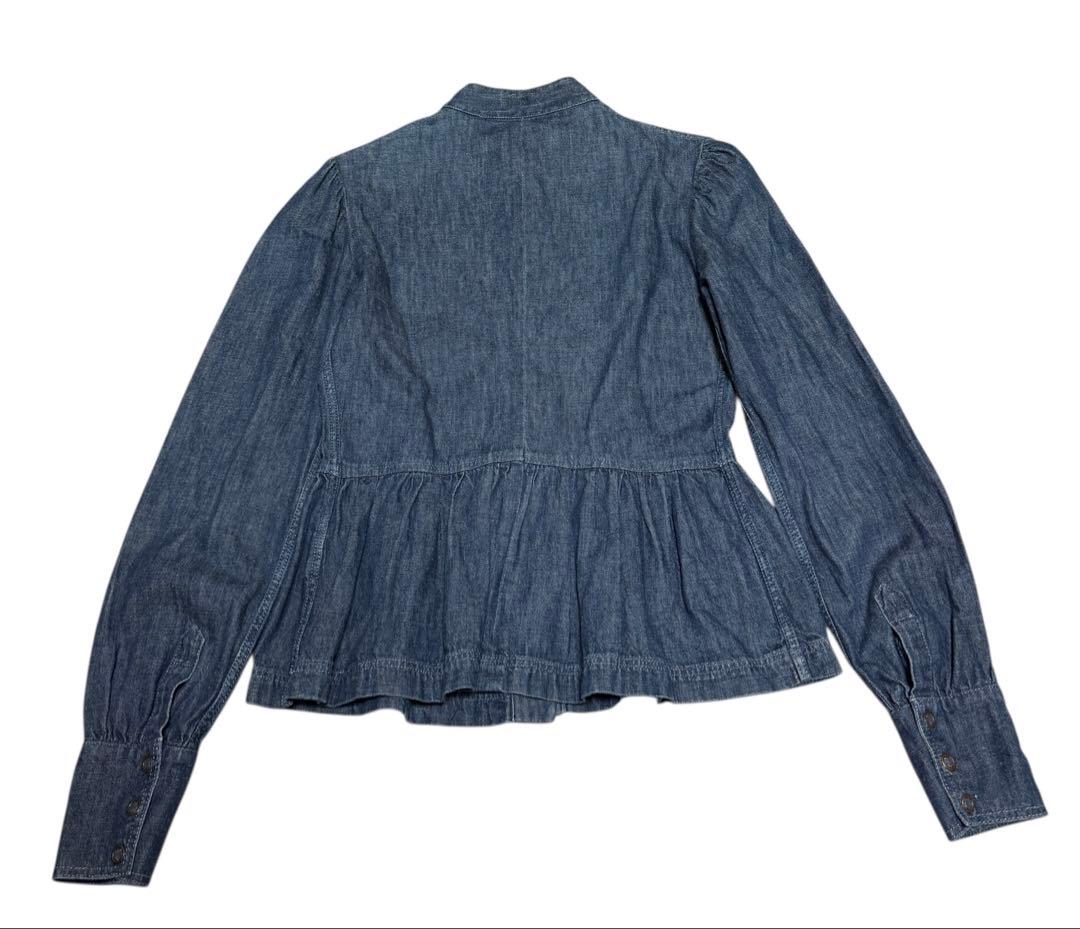 MIU MIU ペプラム フリル デザイン デニムシャツ ジャケット