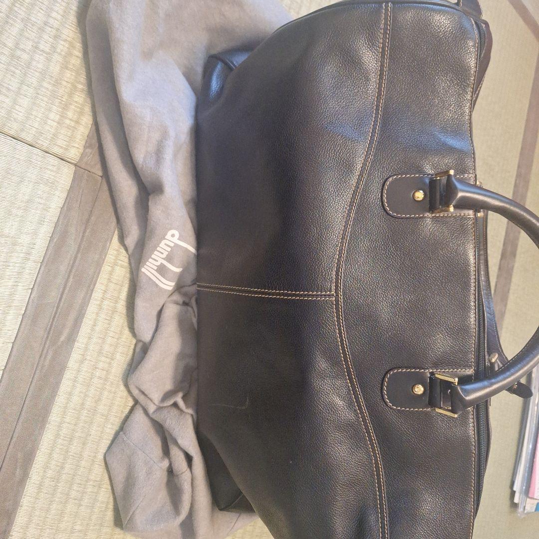 dunhill 黒 レザー ボストンバッグ