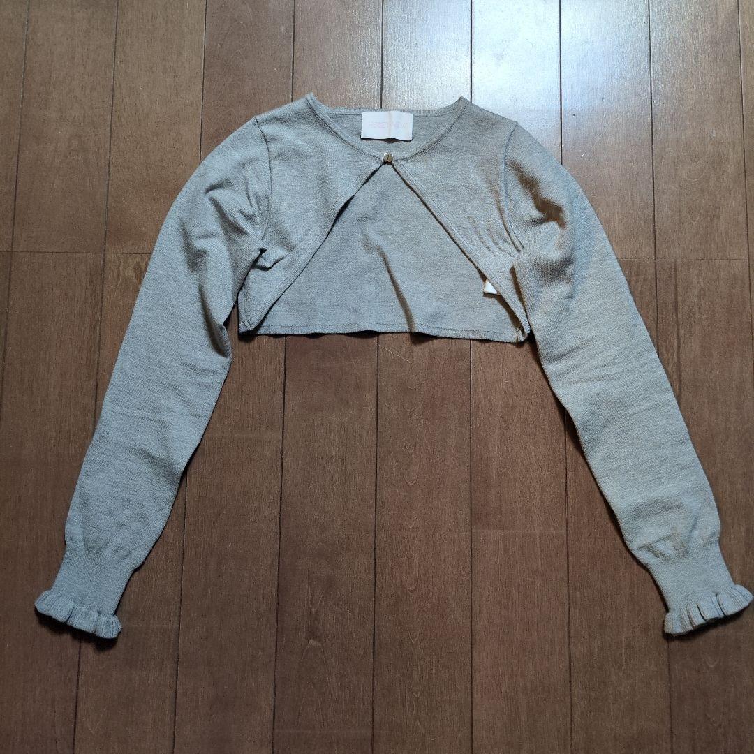 ハニーミュウ バックリボン×ギンガムハートアンサンブルワンピース グレー XS