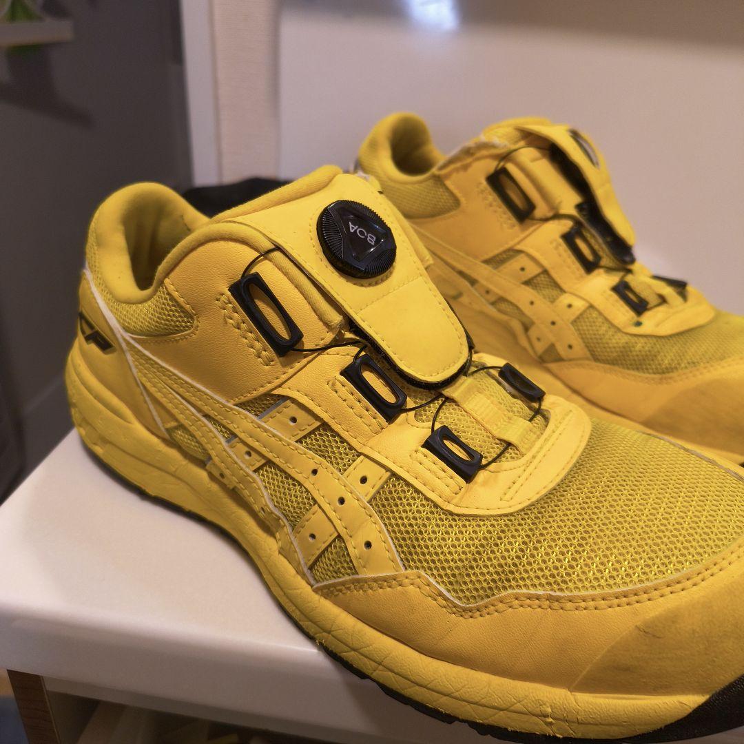アシックス安全靴CP209 クリーニング済み　27cm限定カラーイエロー BOA