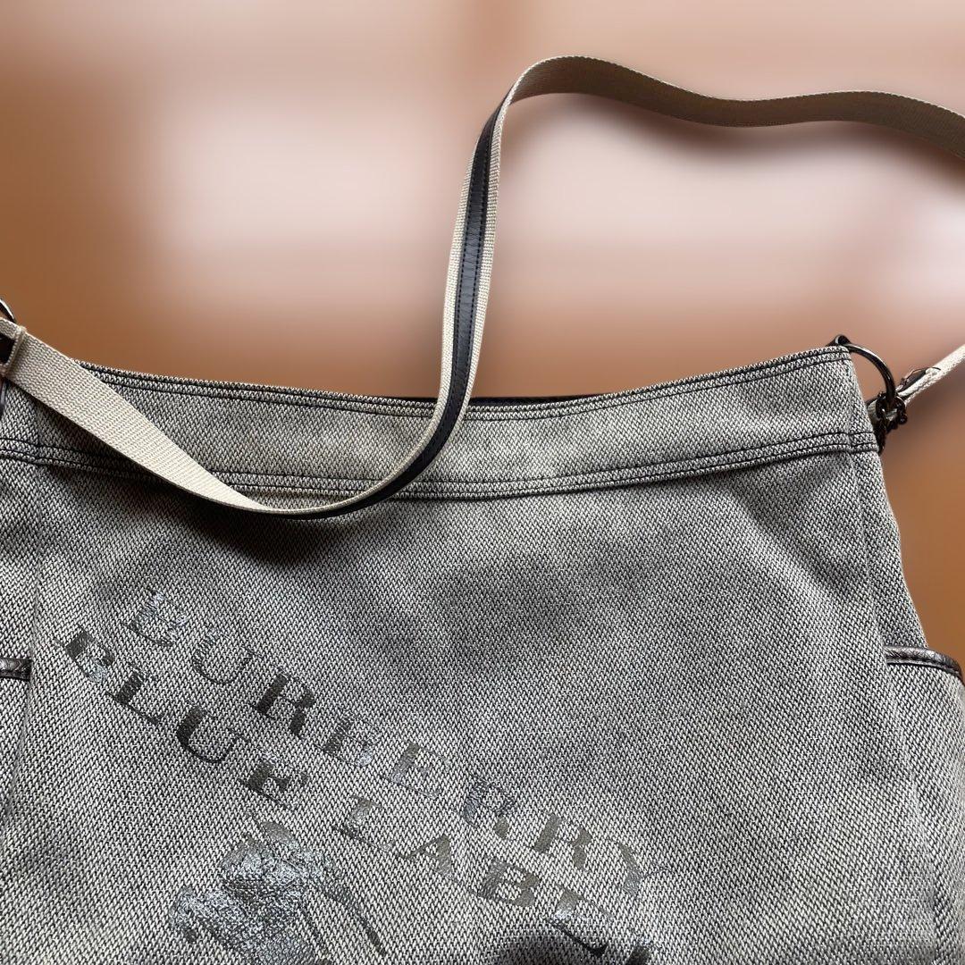 バーバリーブルーレーベル トートバッグ 肩掛け キャンバス ロゴ レザー