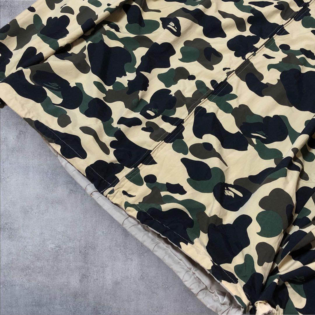 A BATHING APE カモ柄 ナイロンジャケット ジップパーカー　Lサイズ