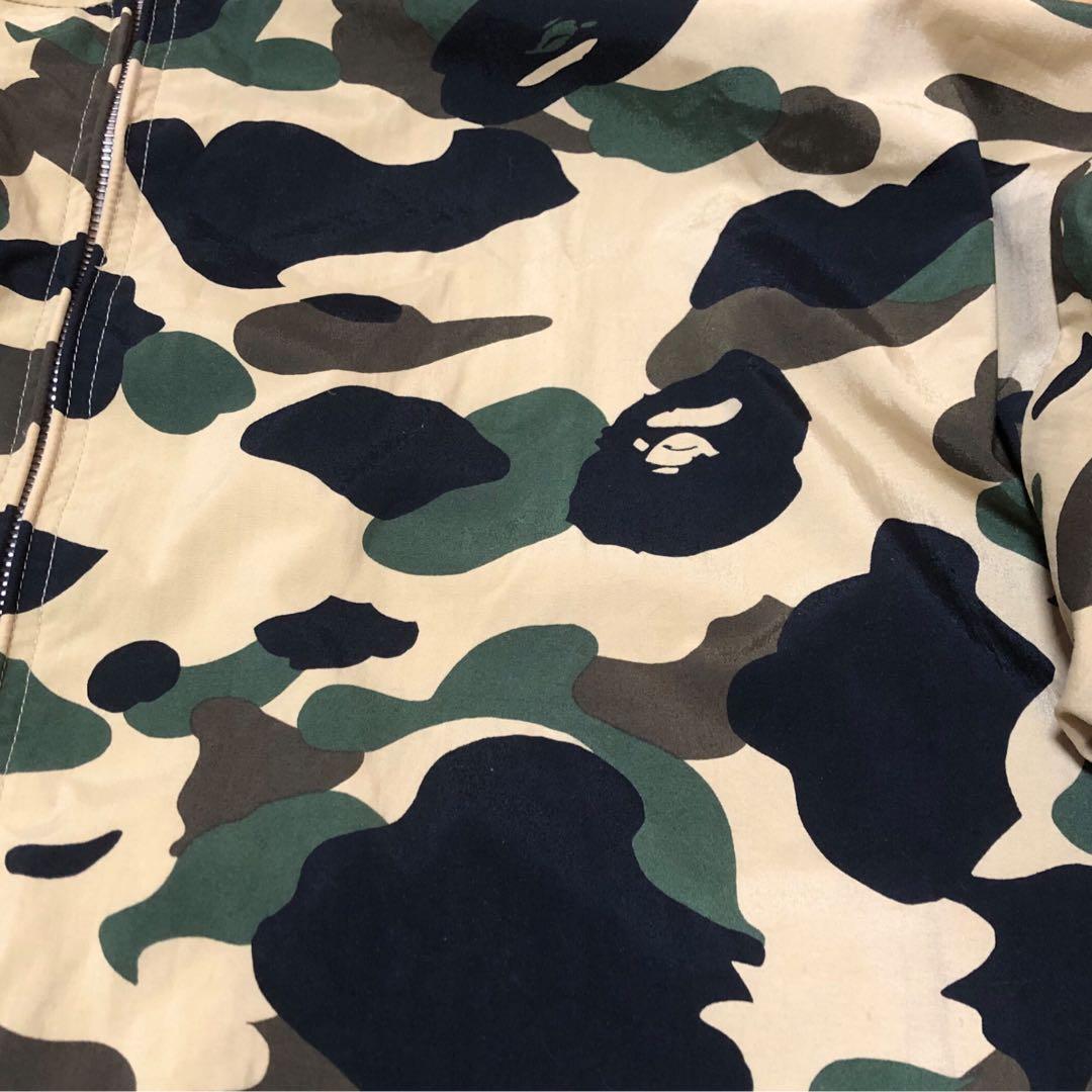 A BATHING APE カモ柄 ナイロンジャケット ジップパーカー　Lサイズ