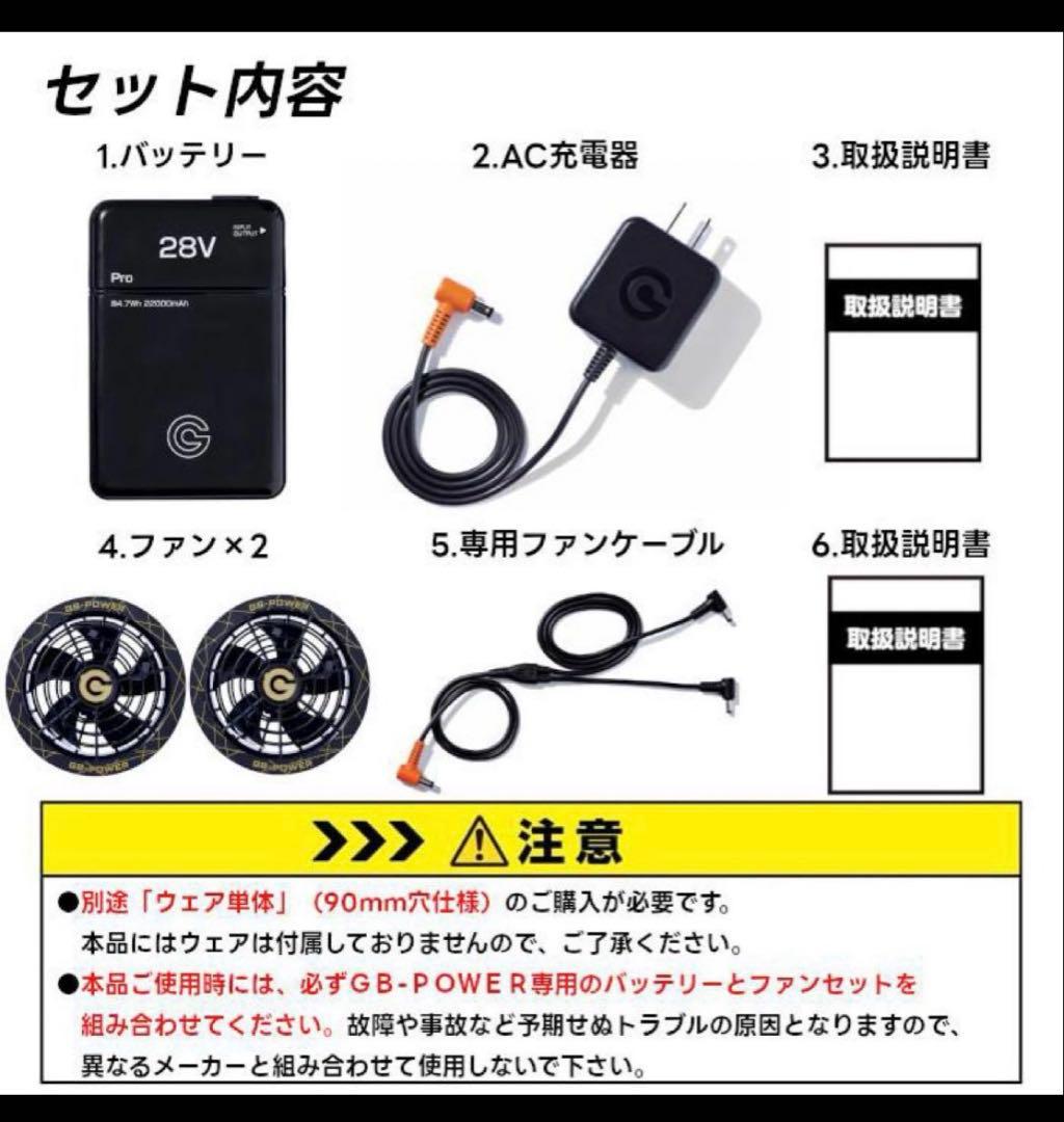 バッテリー ファン セット28V GB-POWER長信ジャパンGB428GF1