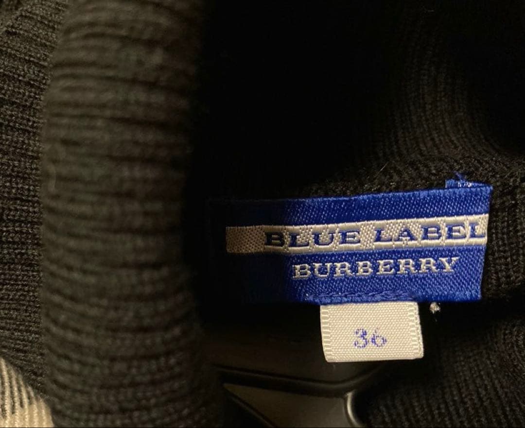 クリーニング済★BURBERRY BLUELABEL 長袖 ニット ワンピース