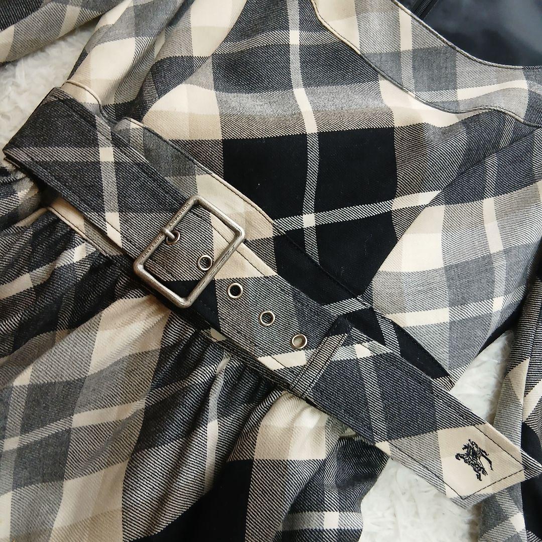 【美品BURBERRY BLUE LABEL】ノバチェックベルト付ワンピース