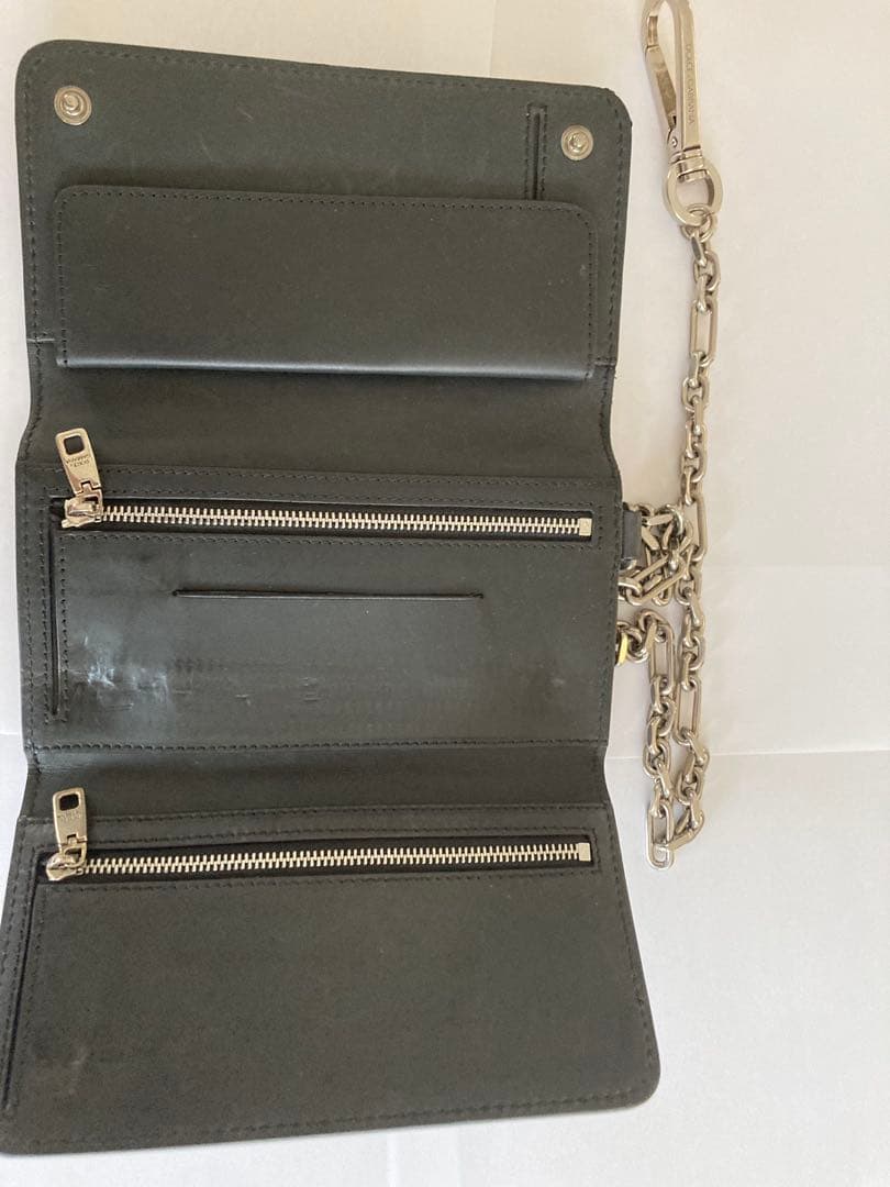 DOLCE & GABBANA ブラックレザー ウォレットチェーン