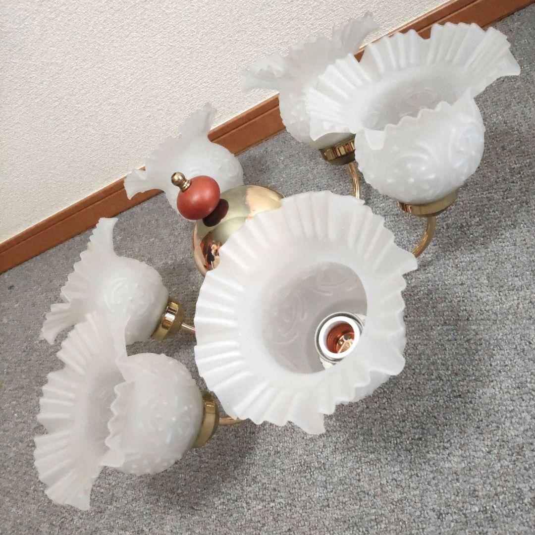 【Wab 】kishima 6灯 シャンデリア 取り付け簡単シーリングライ