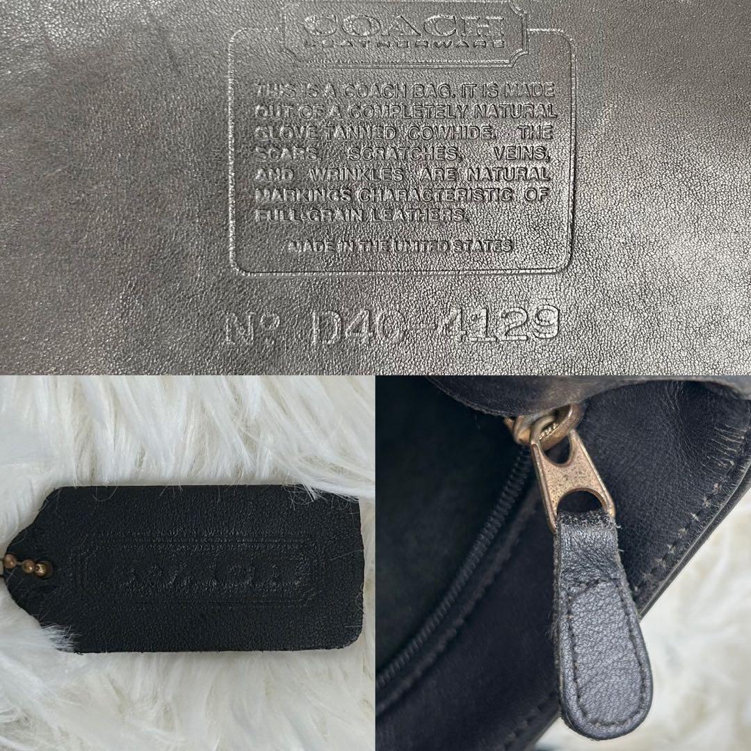 【美品】オールドコーチ 4129 トートバッグ レザー A4可 黒 肩掛け