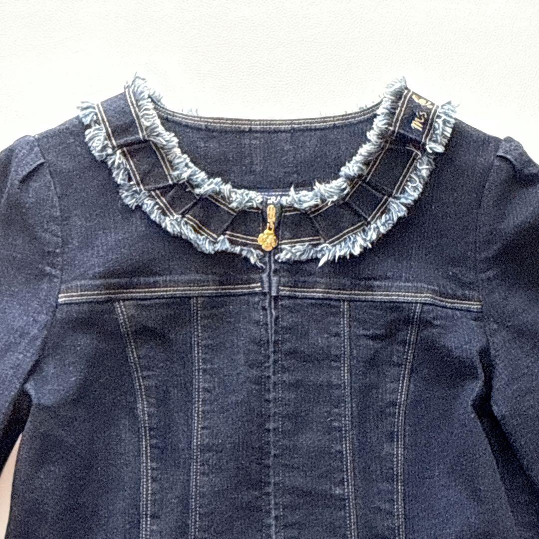 M'S GRACY フリンジデニム ジャケット　ノーカラー　カメリア