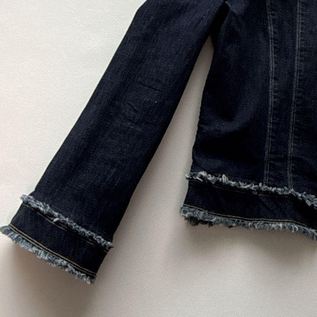 M'S GRACY フリンジデニム ジャケット　ノーカラー　カメリア