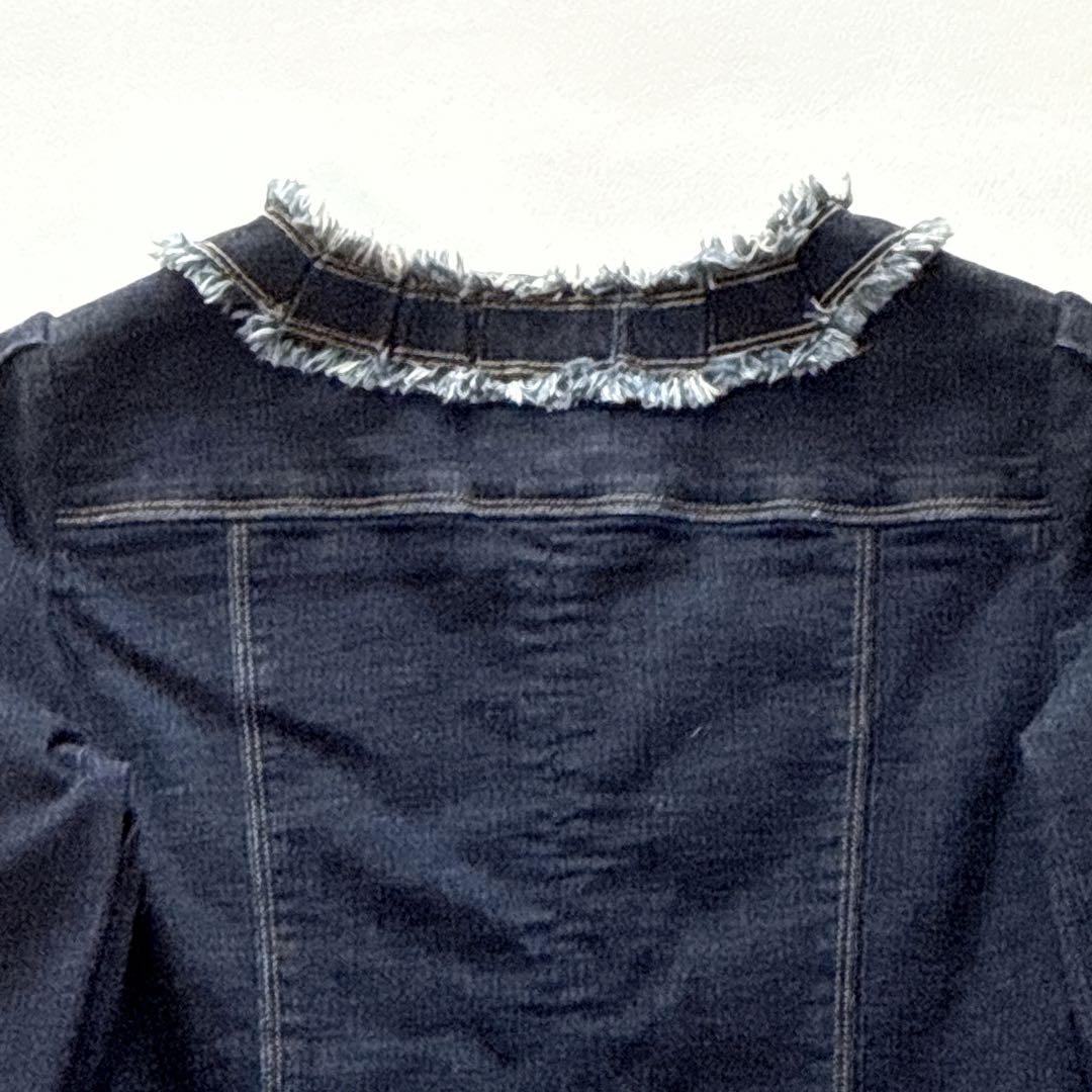 M'S GRACY フリンジデニム ジャケット　ノーカラー　カメリア