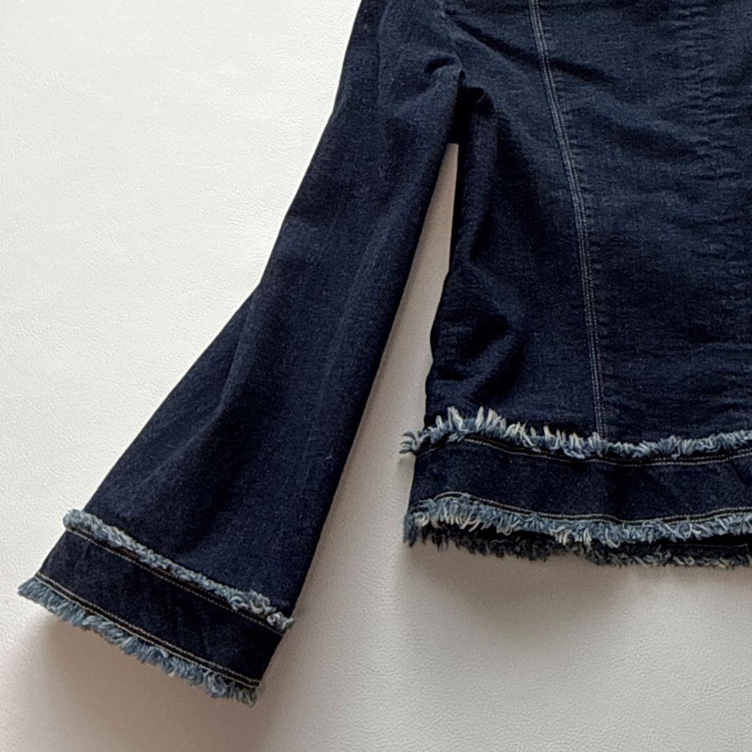 M'S GRACY フリンジデニム ジャケット　ノーカラー　カメリア