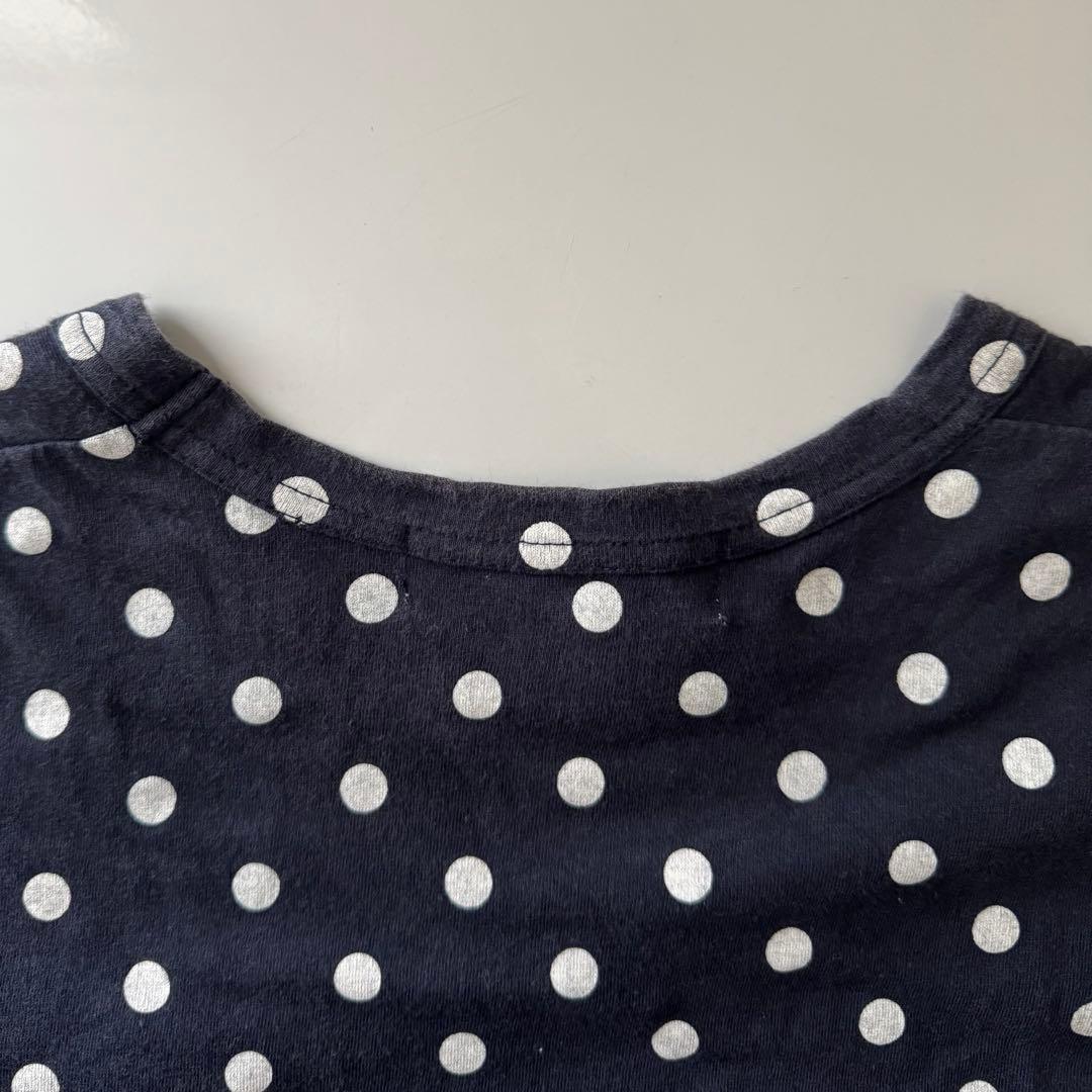PLAY COMME des GARÇONS Mネイビー ドット柄 長袖Tシャツ