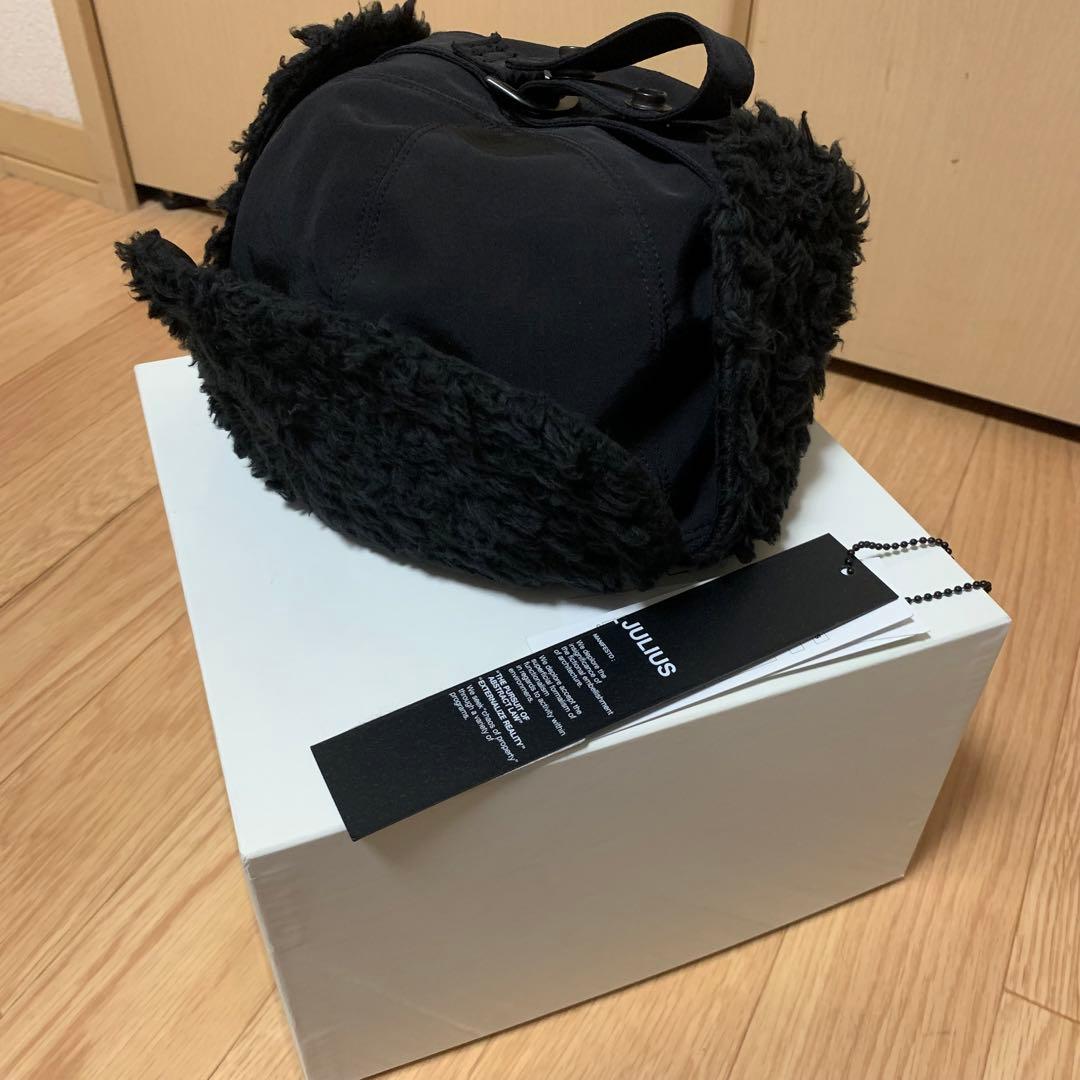 JULIUS HEAVY BOA FLIGHT CAP フライトキャップ 黒