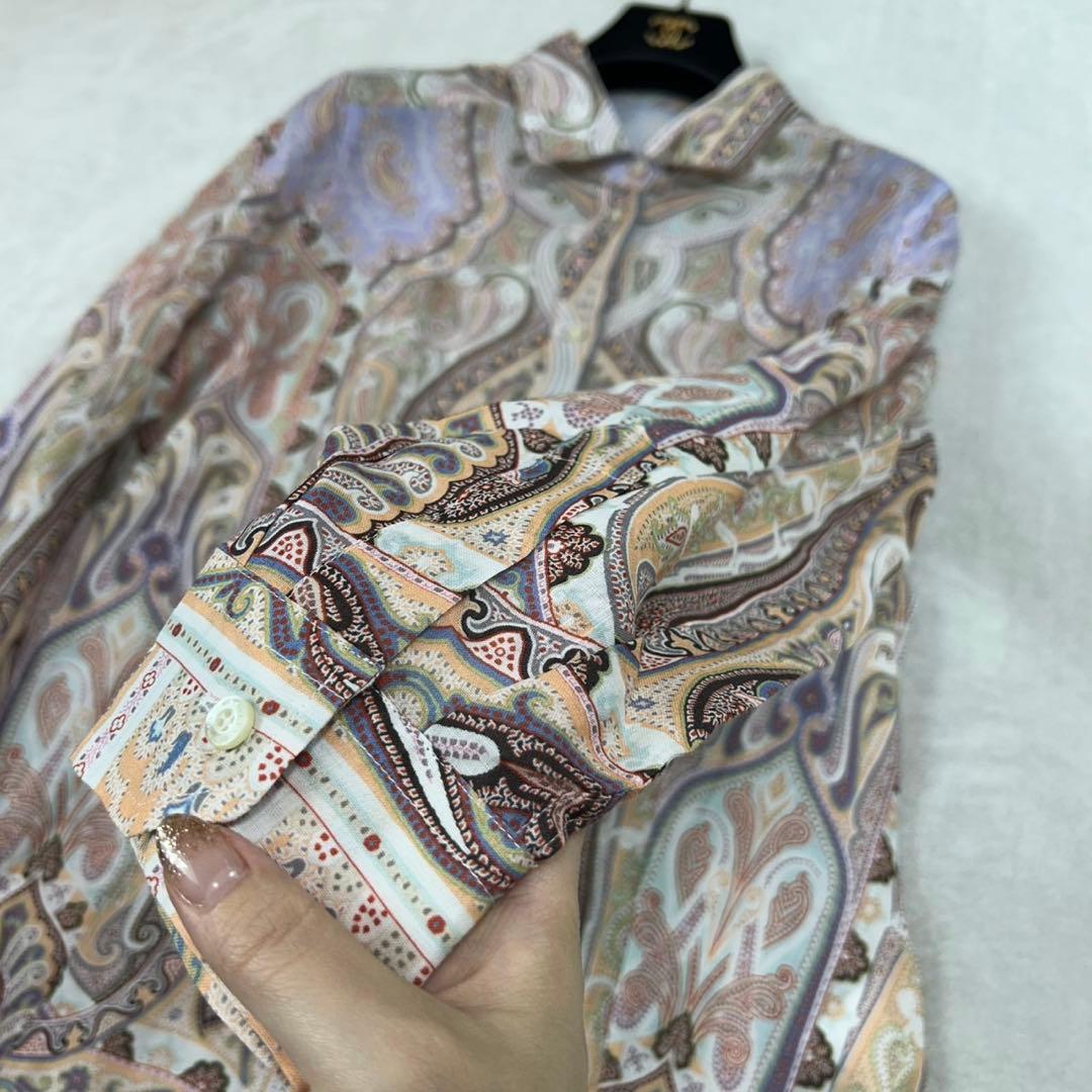 J494 新品未使用 M 46 エトロ ペイズリー柄 長袖 シャツ メンズ