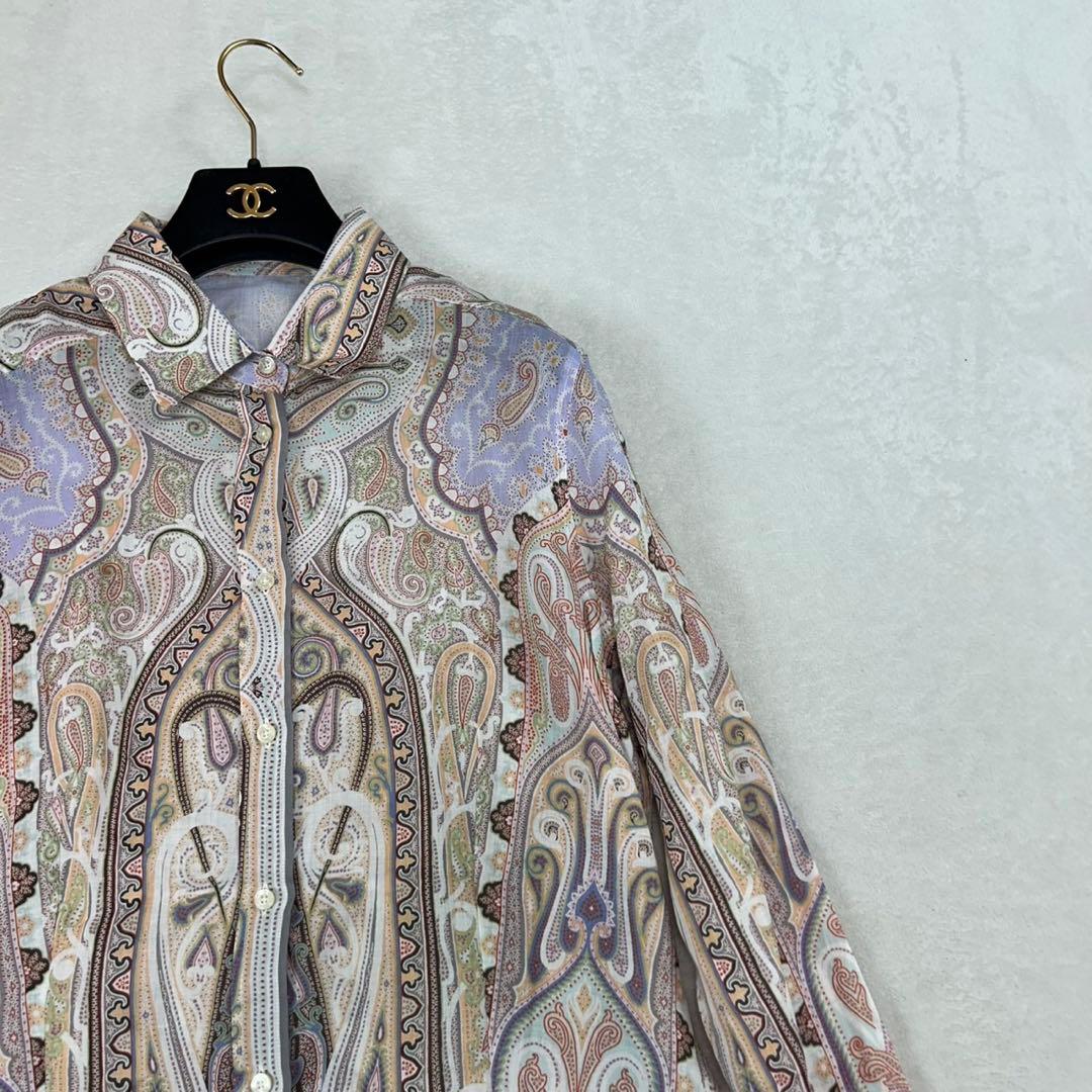 J494 新品未使用 M 46 エトロ ペイズリー柄 長袖 シャツ メンズ