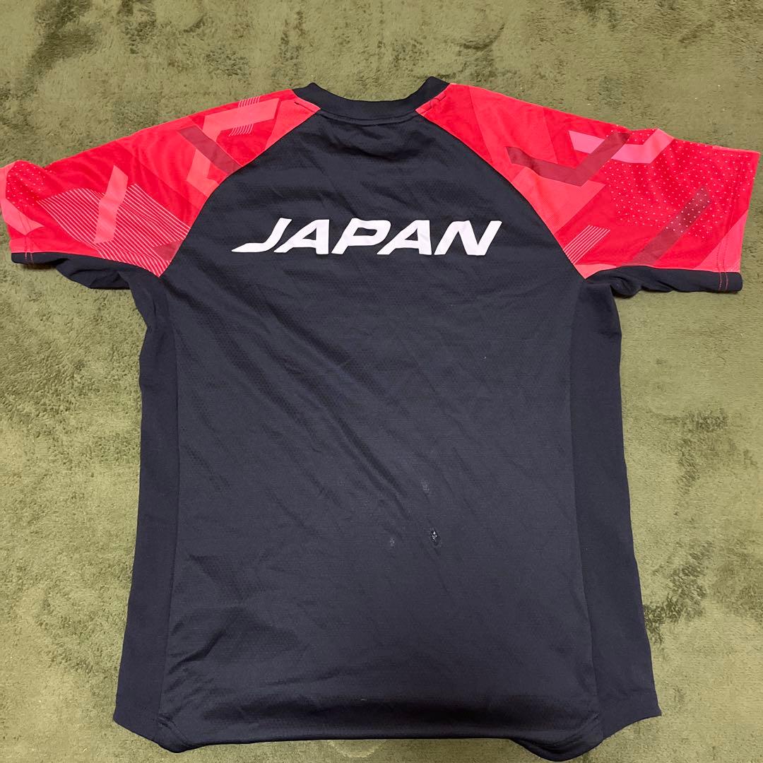 ASICS バレーボールシャツ 赤/黒 JAPAN