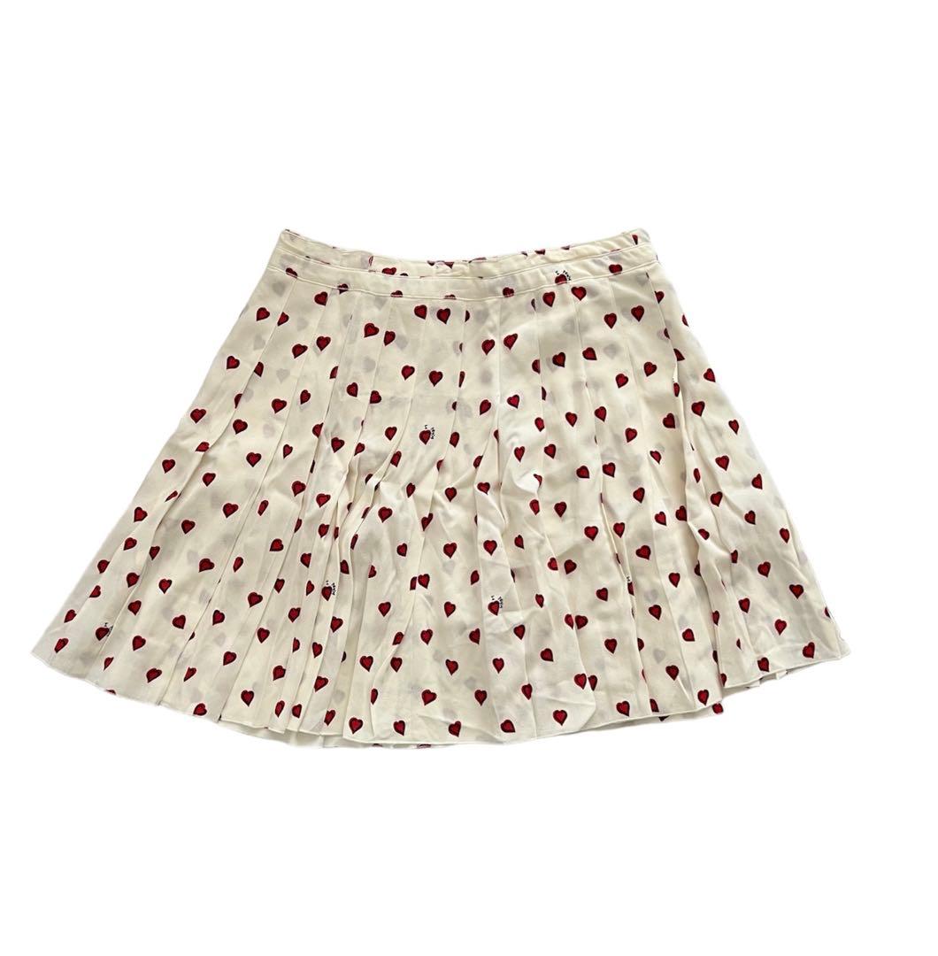 PRADA プラダ ハートプリント プリーツラップスカート 38