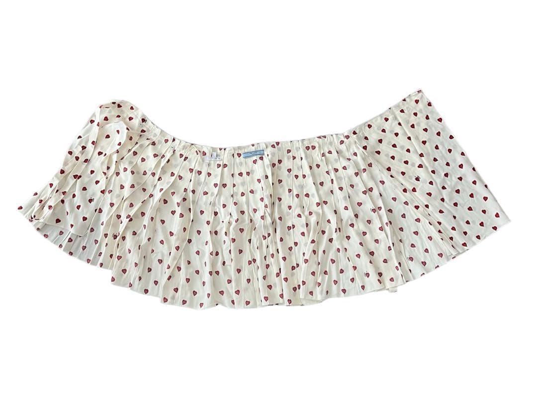 PRADA プラダ ハートプリント プリーツラップスカート 38