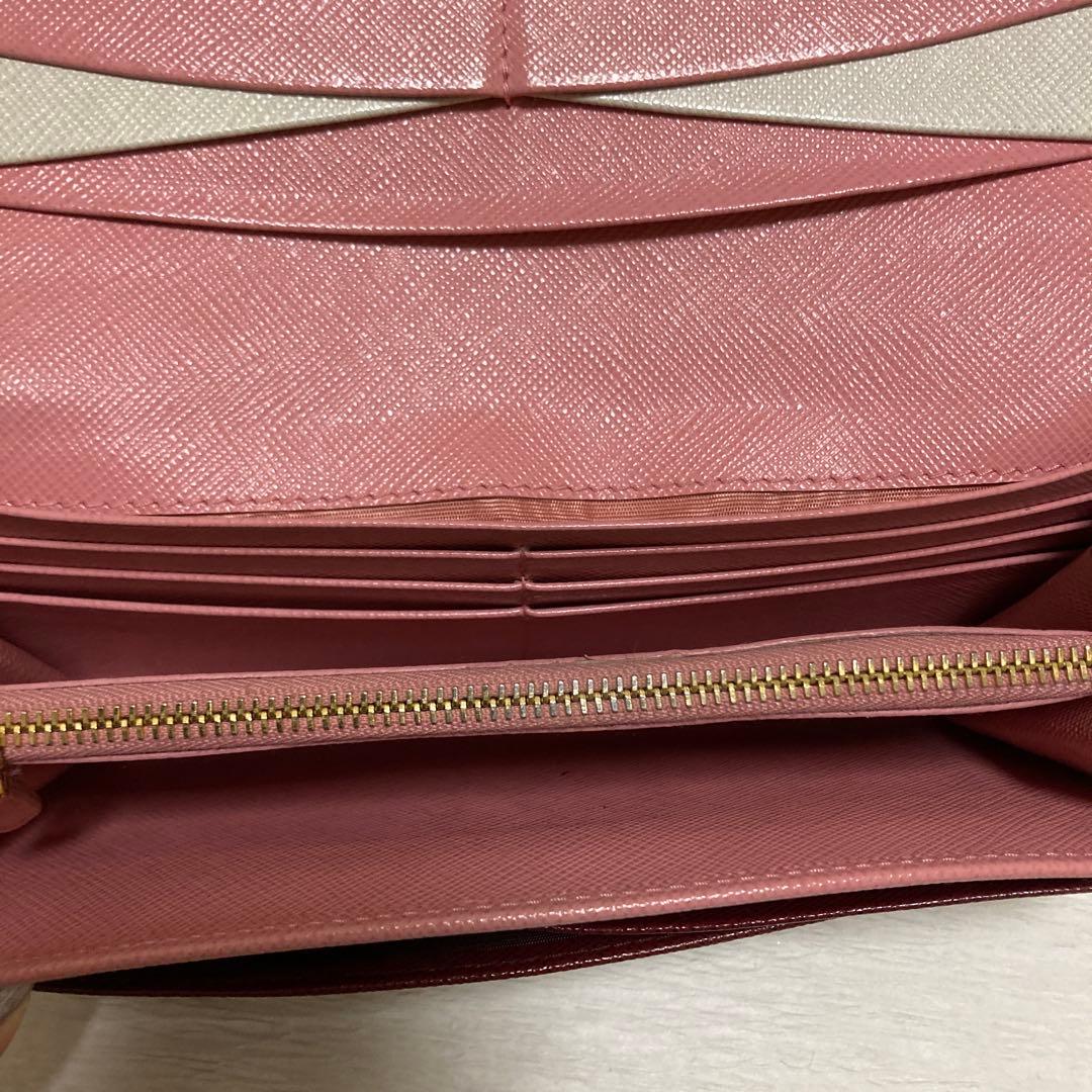 PRADA バーガンディ 長財布　サフィアーノ　レザー