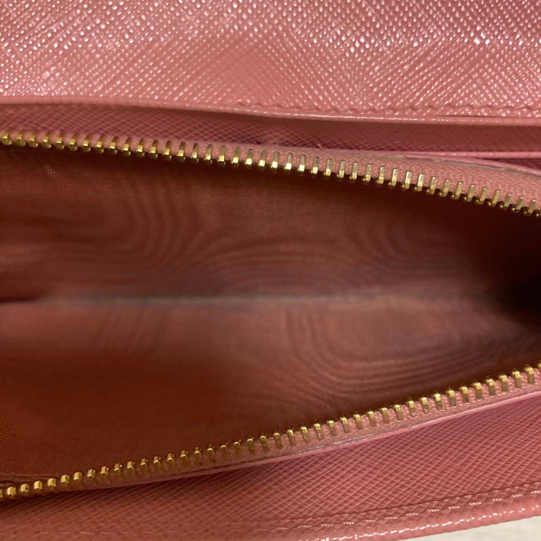 PRADA バーガンディ 長財布　サフィアーノ　レザー