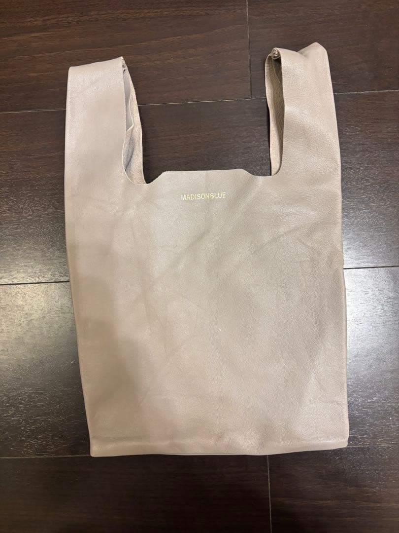 マディソンブルー　トートバッグ ライトグレー ミニバッグ レザー