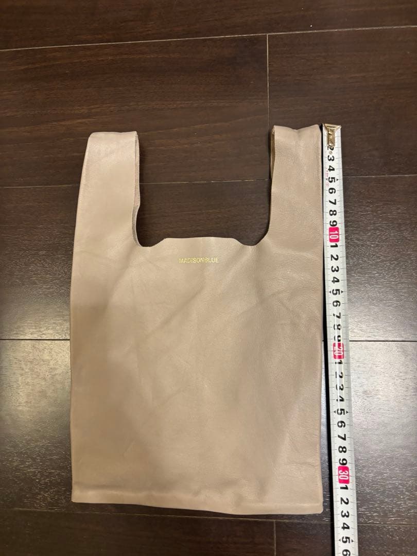 マディソンブルー　トートバッグ ライトグレー ミニバッグ レザー
