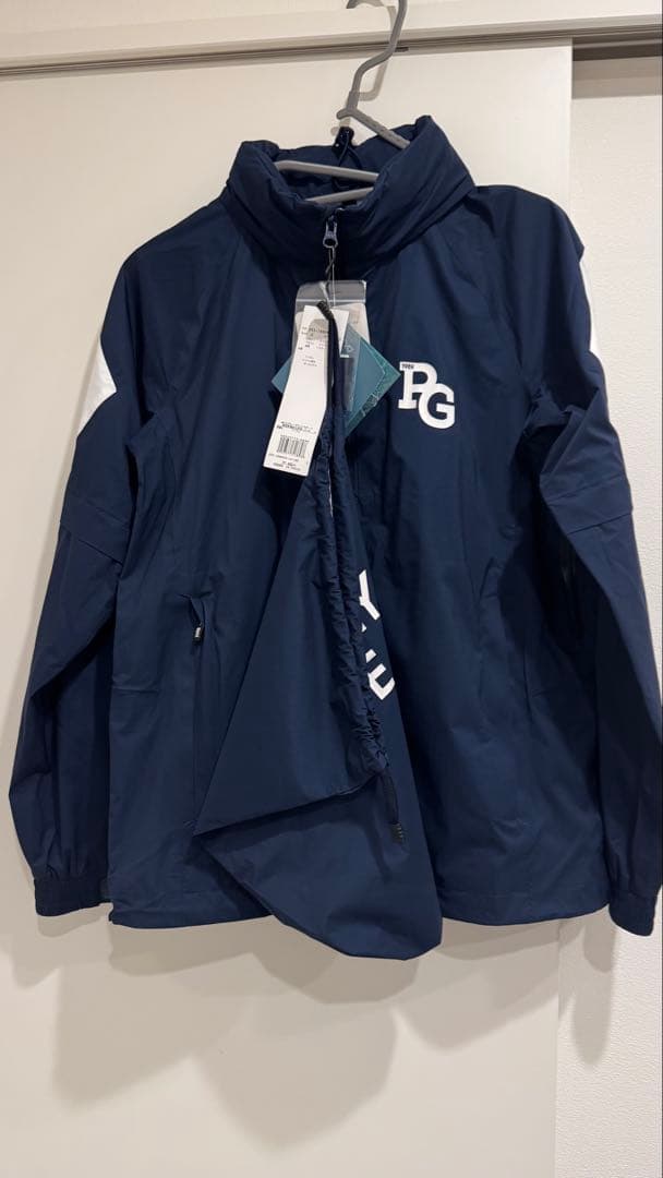 0 パーリーゲイツ AQUAX 撥水防水透湿 4way レインジャケット 紺