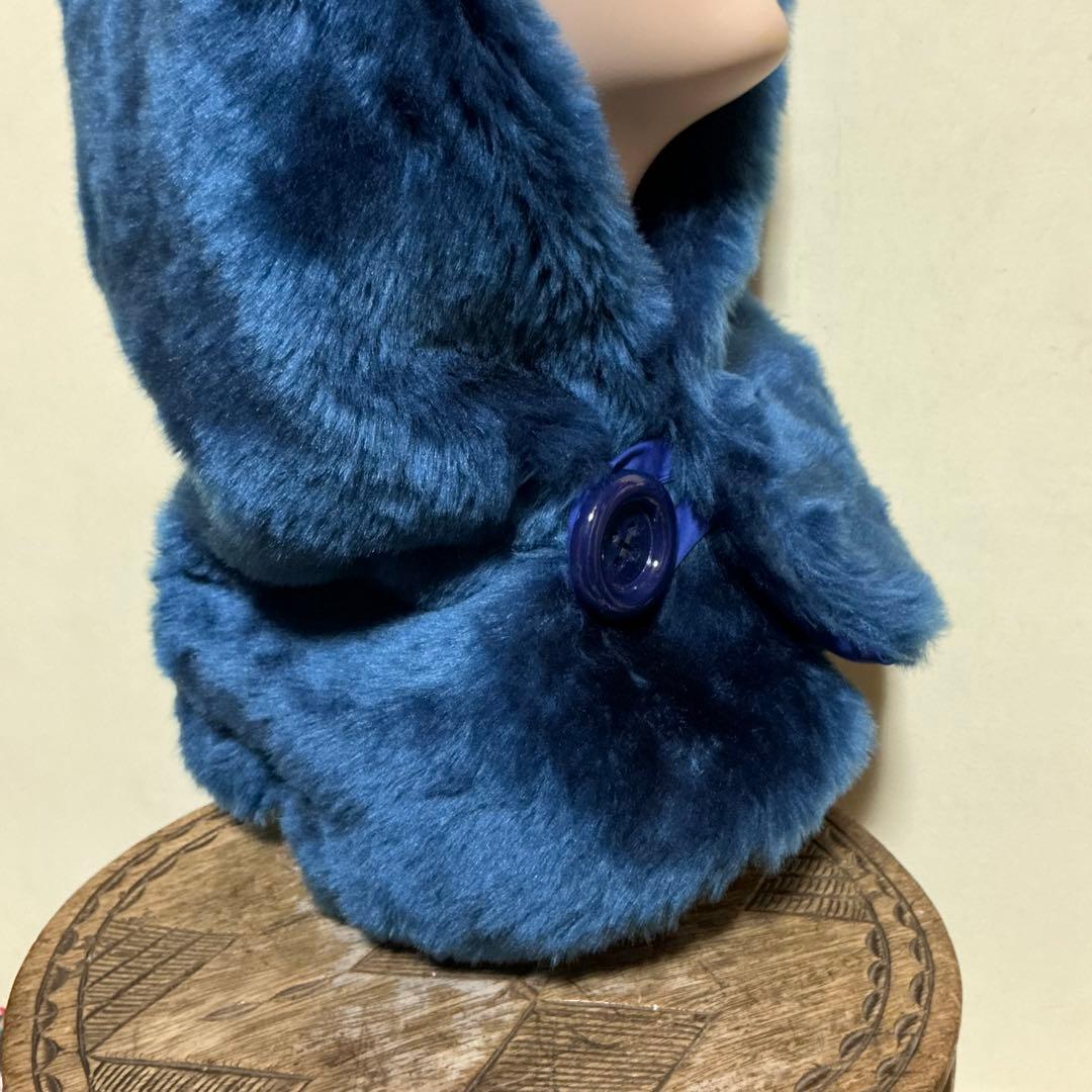 bulaun bulaunページです　ブルー系　ファー　フードスヌード