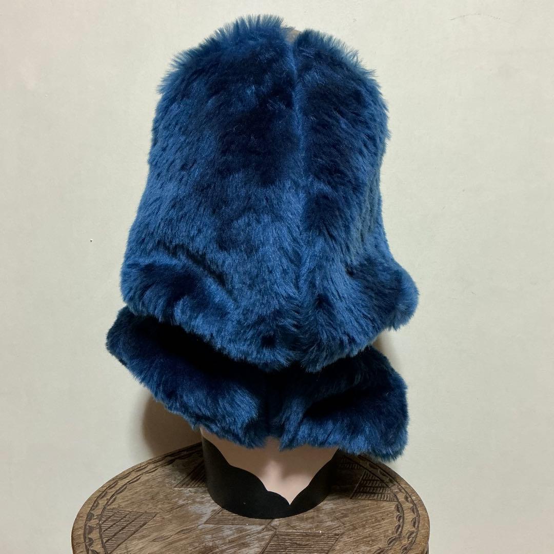 bulaun bulaunページです　ブルー系　ファー　フードスヌード