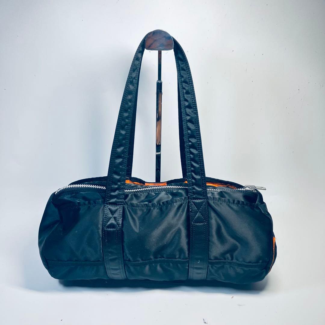 【美品】PORTER　TANKER ダッフル ミニボストン ロールバッグ 黒 M