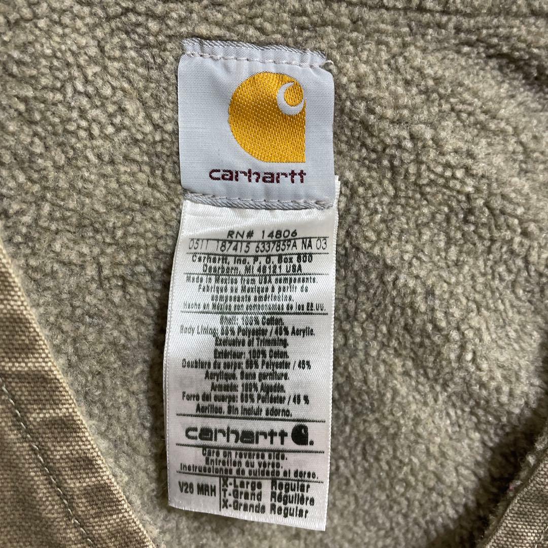カーハート　ダックベスト　ブラウン系　ビックサイズ　裏ボア　XL