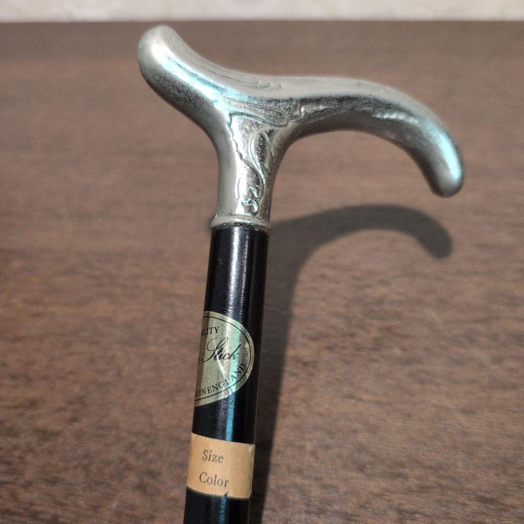 最終価格 英国製 ヴィンテージ ハンドメイド 木製 杖 シルバーハンドル